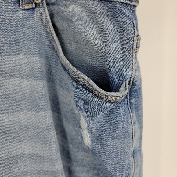 Stitch Star Womens Distressed Faded Light Wash Button Fly Jeans Size 20 - Picture 3 of 12